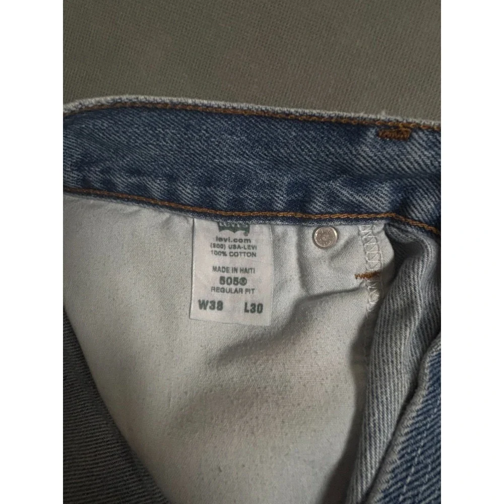 vtg Levi's 505 Jeans Men 38X30 Blue 5-Pockets Medium‎ Wash Zip Fly Straight Leg